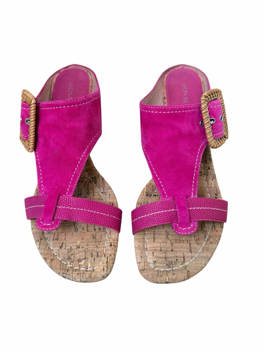 Donald Pliner The Hilari Pink Suede Wedge Sandal.